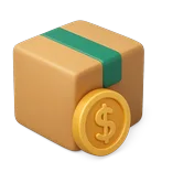 Ícono 3D de pago contra entrega